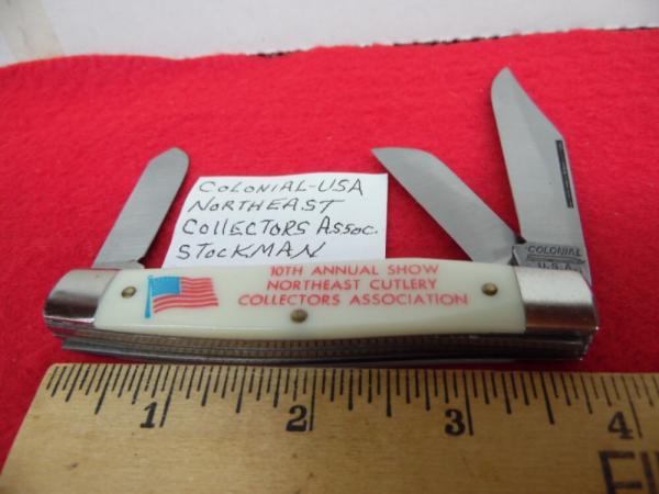 33 YR BIG SALE COLONIAL.USA 3-3/4" STOCKMAN 10th ANNUAL SHOW NORTHEAST CUTLERY COLLECTORS ASSOC. 33 YR BIG SALE COLONIAL.USA 3-3/4" STOCKMAN 10th ANNUAL SHOW NORTHEAST CUTLERY COLLECTORS ASSOC.
