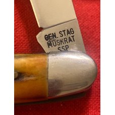 1978 Case XX Stainless 2 Dots Gen Stag Muskrat SSP Very Fat & Very Gnarly Stag Muskrat With Red Cas 1978 Case XX Stainless 2 Dots Gen Stag Muskrat SSP Very Fat & Very Gnarly Stag Muskrat With Red Cas