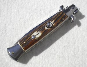 NEW FRANK BELTRAME 9" GENUINE EUROPEAN STAG ITALIAN STILETTO