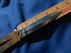 Vintage 1980's Balisong  knife Brass handles, made in Pakistan.  Nice Solid Butterfly knife 