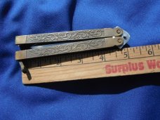 Vintage 1980's Balisong  knife Brass handles, made in Pakistan.  Nice Solid Butterfly knife 