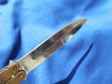 Vintage 1980's Balisong  knife Brass handles, made in Pakistan.  Nice Solid Butterfly knife 