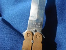 Vintage 1980's Balisong  knife Brass handles, made in Pakistan.  Nice Solid Butterfly knife 