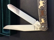 NEW MOORE MAKER MATADOR TEXAS 1201UE-2010 STERLING SILVER ENAMELED POCKET KNIFE NEW IN BOX NEW MOORE MAKER MATADOR TEXAS 1201UE-2010 STERLING SILVER ENAMELED POCKET KNIFE NEW IN BOX