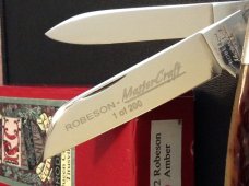 NEW ROBESON MASTER CRAFT 1 OF 200 MADE AMBER BONE CONGRESS WITH NICKEL SILVER BOLSTERS AND 4 BLADES NEW ROBESON MASTER CRAFT 1 OF 200 MADE AMBER BONE CONGRESS WITH NICKEL SILVER BOLSTERS AND 4 BLADES