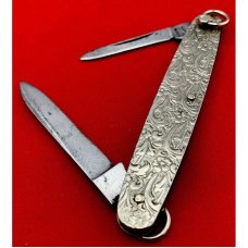 Vintage **RARE** NEW YORK KNIFE CO Walden 2-Blade Decorative Twist Ring Pen Knife c.1882-1931 Vintage **RARE** NEW YORK KNIFE CO Walden 2-Blade Decorative Twist Ring Pen Knife c.1882-1931