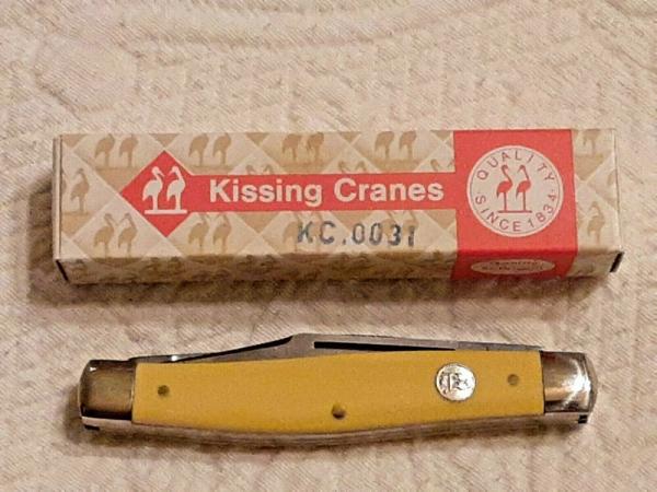 Vintage Kissing Cranes 31 Robi Klaas 3 Blade Yellow Stockman Solingen Germany New In Box Vintage Kissing Cranes 31 Robi Klaas 3 Blade Yellow Stockman Solingen Germany New In Box