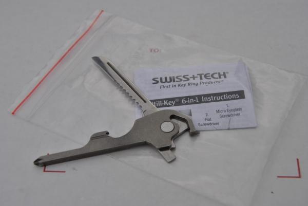 Swiss Tech 6 Tools Flat Philips Bottle Opener Straight & Serrated Blade micro Screw Driver Mint New Swiss Tech 6 Tools Flat Philips Bottle Opener Straight & Serrated Blade micro Screw Driver Mint New