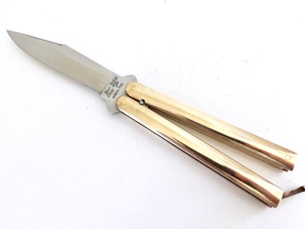 Vintage Frost Solid Brass Balisong Japan Vintage Frost Solid Brass Balisong Japan