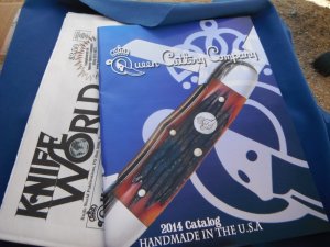 2014 Queen Schatt & Morgan Cutlery Company USA Collectors Catalog Guide & Knife World May 2013 issue