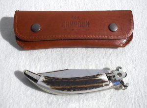 NEW A.G.A. CAMPOLIN GENUINE STAG LEVER LOCK SHELL PULLER NICKEL SILVER BOLSTERS ONLY 300 MADE