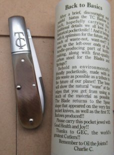 Great Eastern Cutlery, Back to Basics Sawyer Barlow, Charlie Campagna SFO by GEC. .............(718)