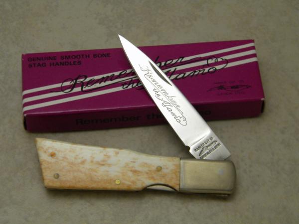 Parker Cut Co "Remember the Alamo" Bone Lockback Knife in Box