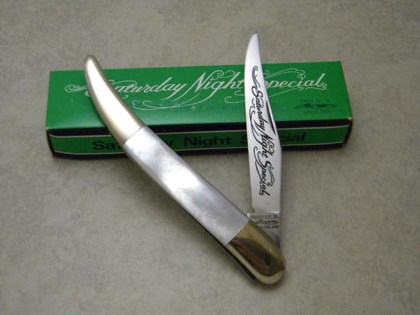 Parker Cut Co Saturday Night Special Pearl Texas Toothpick Knife in Box