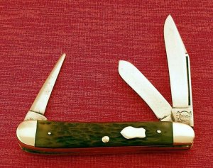REMINGTON MADE IN USA R100B Old Brown Bone STOCKMAN PUNCH Knife 1935/1940 Vintage