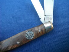 Colt 3 Bladed Stockman Folding Pocket Knife Wood Handled.  NOS  Knife No Box.