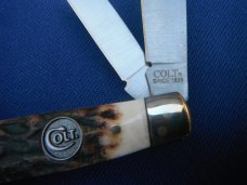 Colt 3 Bladed Stockman Folding Pocket Knife Stag Handled.  NOS/NIB Knife 