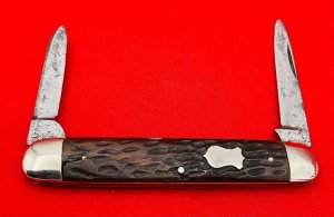 Vintage WALLKILL RIVER WORKS WALDEN N.Y. Equal End Senator Pen Pocket Knife c.1920-1931 Jigged Bone