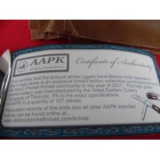 2021 AAPK CLUB KNIFE IN TUBE ONE OF ONLY 107 BARLOW KNIVES BY GREAT EASTERN CUTLERY 2021 AAPK CLUB KNIFE IN TUBE ONE OF ONLY 107 BARLOW KNIVES BY GREAT EASTERN CUTLERY