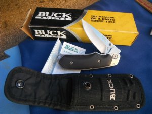 BUCK USA Alpha Hunter Pocket Knife 279.   Discontinued.    With Box, Papers & Sheath. MADE IN USA!!!