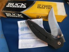 USA Buck 415 Kalinga Black Soft Grip Handle Folding knife Discontinued With Box, Papers MADE IN USA USA Buck 415 Kalinga Black Soft Grip Handle Folding knife Discontinued With Box, Papers MADE IN USA