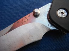 USA Buck 415 Kalinga Black Soft Grip Handle Folding knife Discontinued With Box, Papers MADE IN USA USA Buck 415 Kalinga Black Soft Grip Handle Folding knife Discontinued With Box, Papers MADE IN USA