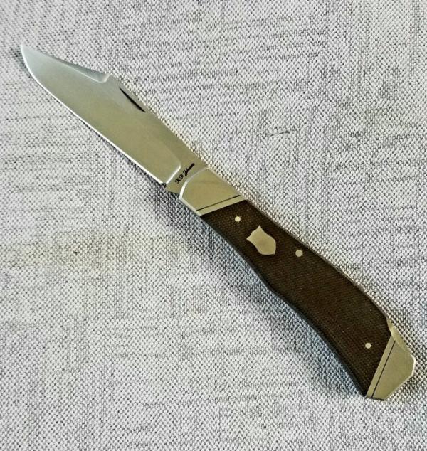 Keith Johnson Arkansas Hunter Lockback with cpm154 and OD Canvas Micarta at 4.5"..Integral & ringed Keith Johnson Arkansas Hunter Lockback with cpm154 and OD Canvas Micarta at 4.5"..Integral & ringed