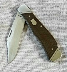 Keith Johnson Arkansas Hunter Lockback with cpm154 and OD Canvas Micarta at 4.5"..Integral & ringed Keith Johnson Arkansas Hunter Lockback with cpm154 and OD Canvas Micarta at 4.5"..Integral & ringed