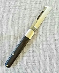 K'roo Custom Sheepsfoot Sleeveboard.3.75" N690..brut de force look...Zebrawood Scales..Scagel cut K'roo Custom Sheepsfoot Sleeveboard.3.75" N690..brut de force look...Zebrawood Scales..Scagel cut