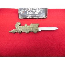 SOLID BRASS LOCOMOTIVE POCKET KNIFE STAINLESS BLADE IN VERY OLD BOX UNUSED SOLID BRASS LOCOMOTIVE POCKET KNIFE STAINLESS BLADE IN VERY OLD BOX UNUSED