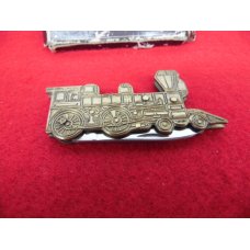 SOLID BRASS LOCOMOTIVE POCKET KNIFE STAINLESS BLADE IN VERY OLD BOX UNUSED SOLID BRASS LOCOMOTIVE POCKET KNIFE STAINLESS BLADE IN VERY OLD BOX UNUSED