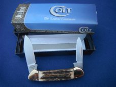 Colt Pocket Knife CT0121 Stag Canoe - Stag Handled.  NEW! NOS/NIB Knife 