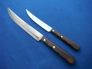Case XX Lot of 2 Vintage Stainless Carving, Slicing, Utility, Kitchen Knives ALL Great USA Case XX!
