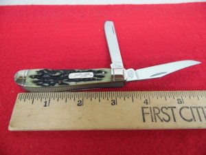 CLOSE OUT COLT MINI TRAPPER WITH FLUTED AND PINCHED BOLSTERS UNUSED STAG HANDLES STORAGE FIND IMPORT