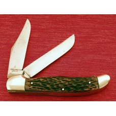 JOHN PRIMBLE BELKNAP Germany 7007 Old Bone FOLDING HUNTER Etch Knife 1950's JOHN PRIMBLE BELKNAP Germany 7007 Old Bone FOLDING HUNTER Etch Knife 1950's