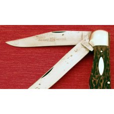 JOHN PRIMBLE BELKNAP Germany 7007 Old Bone FOLDING HUNTER Etch Knife 1950's JOHN PRIMBLE BELKNAP Germany 7007 Old Bone FOLDING HUNTER Etch Knife 1950's