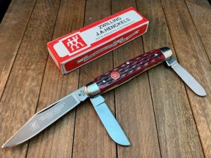Henckels by Boker 3 Blade Stockman Deep Red Bone 