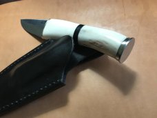 Solid Stag EDC, thick blade, USA maker, w/ Sheath Solid Stag EDC, thick blade, USA maker, w/ Sheath