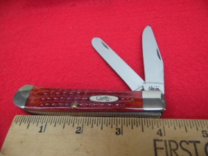 CASE XX 10 DOT 2000 RED JIGGED BONE  4" TRAPPER UNUSED