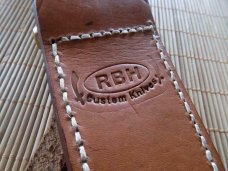 Custom RBH Fixed double edge blade knife with original sheath Custom RBH Fixed double edge blade knife with original sheath
