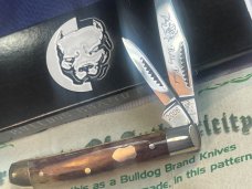 2006 Bulldog Brand HAND MADE Peanut PROTOTYPE! with FANTASTIC Burgundy Giraffe Bone Handles -1 of 10 2006 Bulldog Brand HAND MADE Peanut PROTOTYPE! with FANTASTIC Burgundy Giraffe Bone Handles -1 of 10