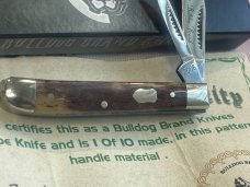 2006 Bulldog Brand HAND MADE Peanut PROTOTYPE! with FANTASTIC Burgundy Giraffe Bone Handles -1 of 10 2006 Bulldog Brand HAND MADE Peanut PROTOTYPE! with FANTASTIC Burgundy Giraffe Bone Handles -1 of 10