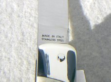 NOS VINTAGE FIRST RUN GENUINE STAG ITALIAN AKC AUTO SPEED HUNTER 3 BLADE WITH ORIGINAL SHEATH 