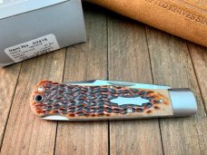 Case Tony Bose Collaboration Wilfred Lockback Hunter Brown Jigged Bone Case Tony Bose Collaboration Wilfred Lockback Hunter Brown Jigged Bone