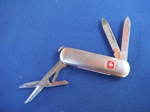 Victorinox  Wenger  Swiss Army Knife  Pioneer Alox Pocket Knife, Multi-Tool, Silver Alox 