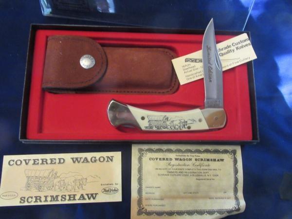 Schrade Scrimshaw Covered Wagon Model  # SC507