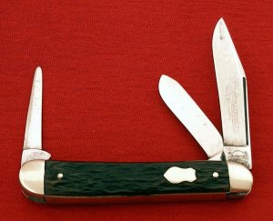 REMINGTON UMC MADE IN USA R100B Old Bone Etch STANDARD DOLLAR Punch Knife 1924/1933 Vintage