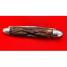 Vintage ELECTRIC CUT CO NEWARK NJ 2-Blade Equal End Senator Pen Pocket Knife c.1873-1909 Stag Vintage ELECTRIC CUT CO NEWARK NJ 2-Blade Equal End Senator Pen Pocket Knife c.1873-1909 Stag
