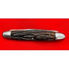 Vintage ELECTRIC CUT CO NEWARK NJ 2-Blade Equal End Senator Pen Pocket Knife c.1873-1909 Stag Vintage ELECTRIC CUT CO NEWARK NJ 2-Blade Equal End Senator Pen Pocket Knife c.1873-1909 Stag