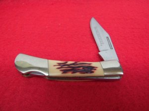 WINCHESTER STAGLON STAINLESS BLADE IMPORT LOCKBACK APPROX.3-1/2" CLOSED UNUSED